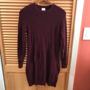 A new day | Maroon Body-con Sweater Dress